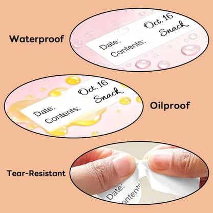 1" x 3" Freezer Labels, 500 PCS Removable Food Storage Stickers, Waterproof & Oil-Resistant Write-On Freezer Labels for Kitchen, Refrigerator, Meal Prep, and Containers, TRSTGIX - size: 1''*3''-Black-500 Labels