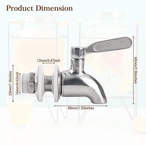 Stainless Steel Spigot for Beverage Dispenser, Water Dispenser Replacement Part, Outdoor Water Faucet for Sun Tea Jar, Party, Camping (1 Pack) - size: 1 Pack