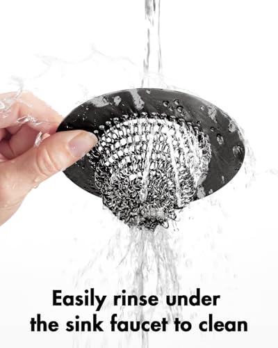 Wokdada Black Kitchen Sink Strainer, Flippable Mesh Sink Drain Strainer, 304 Stainless Steel Sink Screen, Easy Clean Large Basket Strainer, Garbage Disposal Cover Fit for Standard Kitchen Drain - color: Black