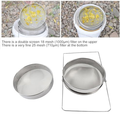 Stainless Steel Honey Filter Beekeeping Double Sieve Strainer 18 Mesh 25 Mesh 304 Apiary Equipment for Beekeepers Professional Tools