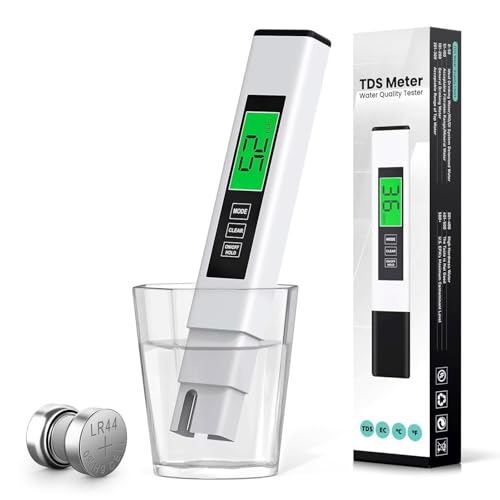 4 in 1 TDS Meter Digital Water Tester,Water Tester for Drinking Water,PPM Meter with TDS/EC/Temp(°C,°F) Function, TDS Water Tester for Home,Aquarium,Restaurant,OneSize