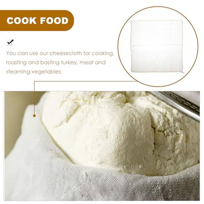 Beaupretty 6pcs Pure Cotton Cheesecloth Kitchen Filter Cloth for Tofu Straining and Draining, 40x40cm Reusable Food Strainer Fabric for Cooking and Homemade Tofu