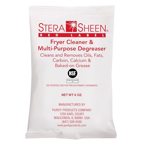 Stera Sheen Fryer Cleaner, 24 x 5.99 oz. Pkts, Stera Red Label Food Grade Fryer Cleaning Powder, Fryer Boil Out, Easy Use Portion Packets - size: 5.99 Ounce (Pack of 24)