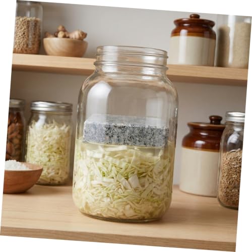 Stone Fermentation Weight: Moisture Separation Cabbage Press Stone Fermenting Tools for Pickled Vegetables Canister Food Preservation, 5.9x5.9x2in - color: Dark Gray
