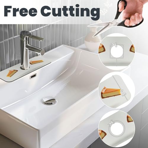 Sink Faucet Mat Cheesecake Kitchen Splash Guard Absorbent Bathroom Sink Mat Around Faucet 15" x 5.5" Drying Mats Stone Draining Mat