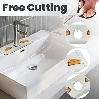 Sink Faucet Mat Cheesecake Kitchen Splash Guard Absorbent Bathroom Sink Mat Around Faucet 15" x 5.5" Drying Mats Stone Draining Mat