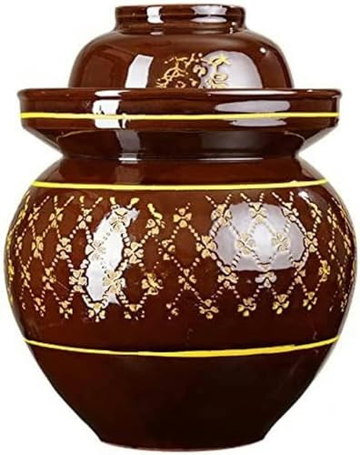 Traditional Chinese Porcelain Pickle Jar, Jingdezhen Ceramic Fermentation Crock Pickling Pot,Fermenting Jar with Water Seal Airlock Lid Stoneware Fermenter for Kimch B-9KG*1 - color: A, size: 4KG