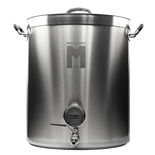 Northern Brewer - MegaPot Stainless Steel Brew Kettle with Volume Markings (15 Gallon w/Valve and Thermometer) - size: 15 Gallon