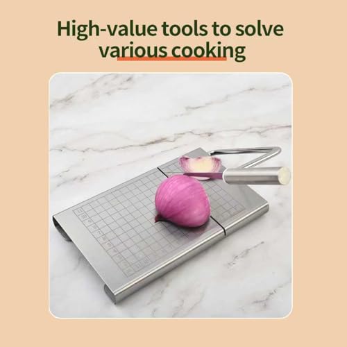 Stainless Steel Cheese Slicer with Measurement Grid Board,metal blade, Professional Cutter for Block Cheese