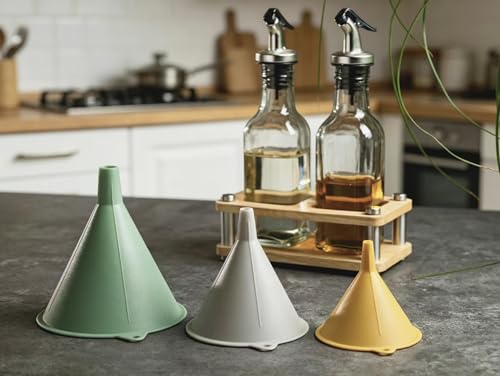New Talent 3 Piece Plastic Funnel Set (Pastel Color) - Kitchen Funnels Pouring Spout - for Filling Bottles Water Liquid, Protein Powder, Food Grade Cooking, Drink, Paint, Lotion, Kids