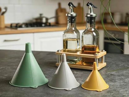 New Talent 3 Piece Plastic Funnel Set (Pastel Color) - Kitchen Funnels Pouring Spout - for Filling Bottles Water Liquid, Protein Powder, Food Grade Cooking, Drink, Paint, Lotion, Kids