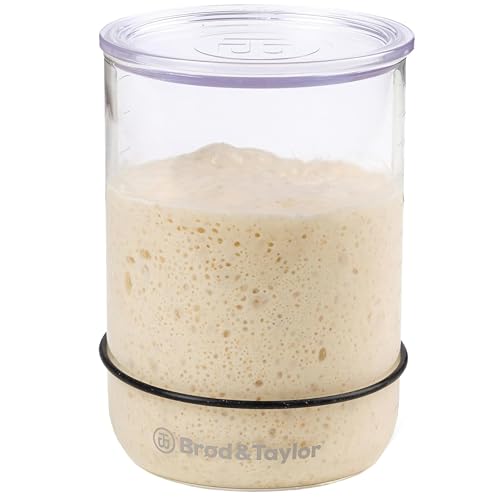 Brod & Taylor Sourdough Starter Jar (32oz) 100% Dishwasher Safe, Measurement Markings, Height Marker & Loose-Fitting Lid That Prevents Pressure Buildup (Durable Glass Jar, BPA-Free) - size: 32 Ounce