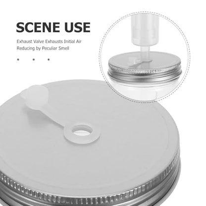 Operitacx 1 Set Fermentation Kit Wide Mouth Mason Jars - Sauerkraut Fermenting Jar Starter with Wood Muddler Lids Glass Weights Tong Silicone Rings for Kimchi