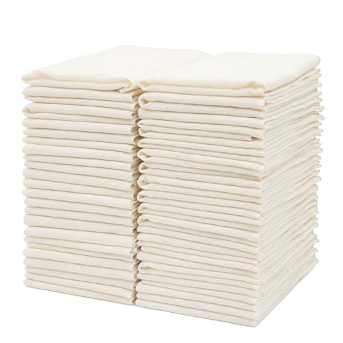 50 PCS 20x20 Inch Cheese Cloths, Grade 100 Unbleached Cotton Muslin Cloth, Reusable Cheese Cloth for Cooking, Baking, Juicing & Cheese Making