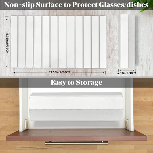 Extra Large Stone Dish Drying Mats for Kitchen Counter, 28"×16" Quick Drying Collapsible Dish Drying Mat, Absorbent Eco-Friendly Diatomaceous Earth Mats for Dishes Bottles, Match Any Countertop【White】