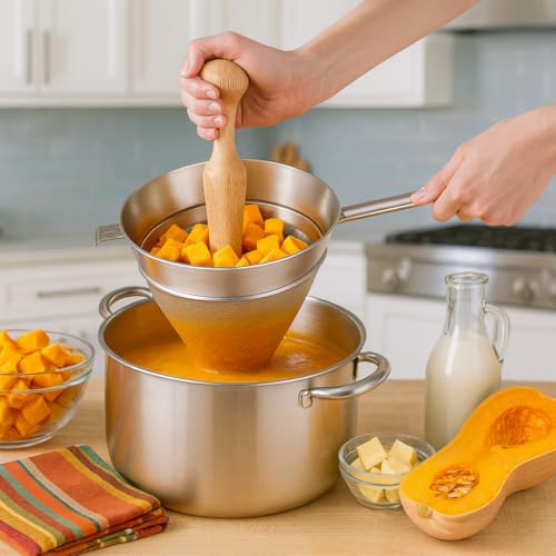 HIC Kitchen Wooden Pestle for Chinois, Hardwood, Cone-Shaped, For Purees, Sauces, Soups, Jams, And More, 8-Inches - style: Wooden Pestle for Chinois