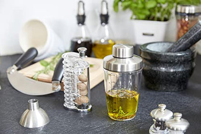 COLE & MASON Stainless Steel Salt and Pepper Funnel - Versatile Small Funnel for Filling Spice Jars and Other Kitchen Essentials - Convenient Funnels for Kitchen Use Filling Bottles - Metal Funnel - style: New Stainless Steel