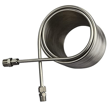 Cooling Coil Pipe, Stainless Steel Immersion Wort Chiller 1/2" & 3/8" Port & Spiral Tube Coil Homebrew Beer/Wine Heat Exchangers Coil
