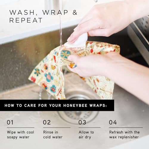 Reusable Beeswax Wraps for Food | 5 Pack | Eco Friendly, Organic, Biodegradable, Plastic Free, Bee's Wrap Bowl Covers and Food Storage | Cling Wrap Alternative - color: 5 Pack Neutral