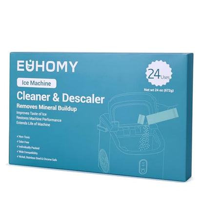 EUHOMY Ice Maker Cleaner & Descaler | 24 Use & Individually Packed | Ice Machine Cleaner with Organic Citric Acid Descaling Powder, Ideal for All Brands - size: 24 Ounce(pack of 1)