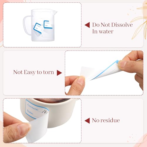 1000 Freezer Labels with Dispenser, 1" x 3", Removable, Red/Blue | Writable food Labels, Easy-Peel, No Residue, Strong Adhesive, Waterproof, For Containers and Freezer Bag