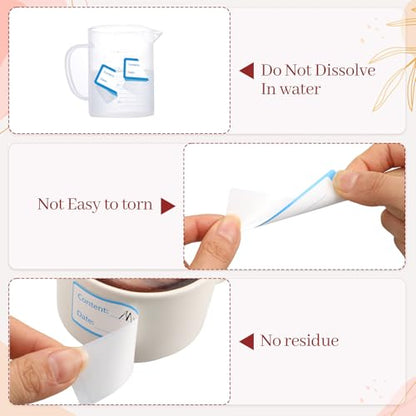 1000 Freezer Labels with Dispenser, 1" x 3", Removable, Red/Blue | Writable food Labels, Easy-Peel, No Residue, Strong Adhesive, Waterproof, For Containers and Freezer Bag
