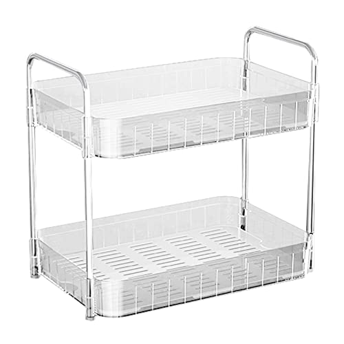 Cup Drying Rack Heavy Duty Plastic with Drain Tray Countertop Storage Shelf for Kitchen Countertop Organizer Home (Double Layer White) - color: Double Layer White