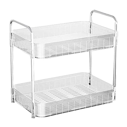 Cup Drying Rack Heavy Duty Plastic with Drain Tray Countertop Storage Shelf for Kitchen Countertop Organizer Home (Double Layer White) - color: Double Layer White