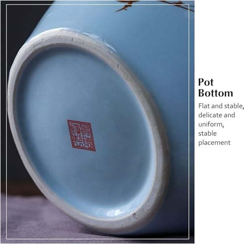 Ceramic Fermenting Crock with Water Seal Airlock Lid, Traditional Chinese Fermentation Crock Stoneware Pickling Pot for Pickles, Kimchi, and Fermented Probiotic Food,Blue,0.6L - color: Blue, size: 0.6L