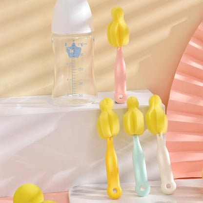 ponge Bottle Brush 6PCS Sponge Nipple Brushes Baby Bottle Nipple Cleaning Brush Long Handle Baby Milk Bottle Brush (6PCS) - color: Nipple Brush 6pcs