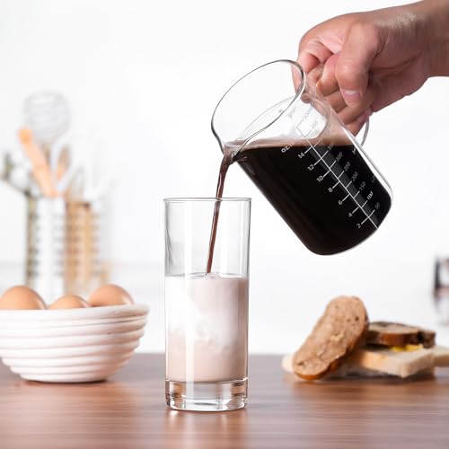FrutPunch Glass Measuring Cup, 500ML (18OZ, 2 Cups), with Three Scales and V-Shaped Mouth Measuring Cup, High Borosilicate Glass Liquid Measuring Cups, Suitable for Kitchen and Restaurant. - size: 18OZ