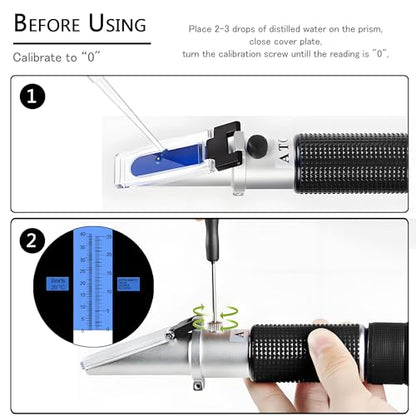 Wine Refractometer,V-Resourcing Hand Held Brix/Alcohol Refractometer with ATC for Wine Making Homebrew Kit, Dual Scale(Brix 0-40%, Alcohol 0-25%) - color: Wine Refractometer (Brix & Alcohol)
