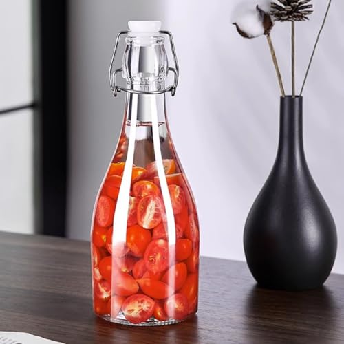 Swing top Bottles - Clear Glass Bottles with Lids 3 Pack - for Kombucha Fermenting, Beer Brewing, Juicing, Milk or Eggnog- Glass Container for Liquid Storage