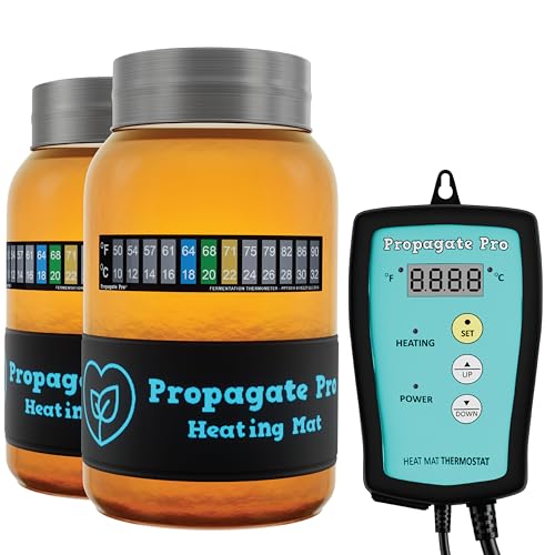 Wrap Around Kombucha Heater Belt | Propagate Pro Brewing and Fermentation Heat Mat Warmer | Keeps Your SCOBY Happy and Productive with Stickon Thermometer