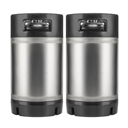 TMCRAFT New 3 Gallon Ball Lock Keg, Stainless Steel Beer Keg with Dual Rubber Handle for Home Brew- 2 Pack