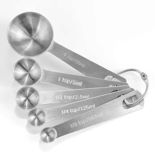 husMait 10-Piece Stainless Steel Measuring Cups and Spoons Set - Heavy Duty Metal Liquid & Dry Measuring Tools with Engraved Imperial & Metric Markings - Stackable, Rust-Resistant, Dishwasher Safe - color: Measuring Cups & Spoons Set