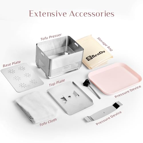 Tofu Press Stainless Steel, Paneer Maker with Upgraded Deep-Press Design, Improves Tofu Flavor and Texture, for Homemade Tofu, Paneer Press and Cheese Press, Multi-Functional Kitchen Tool, BPA Free - size: L