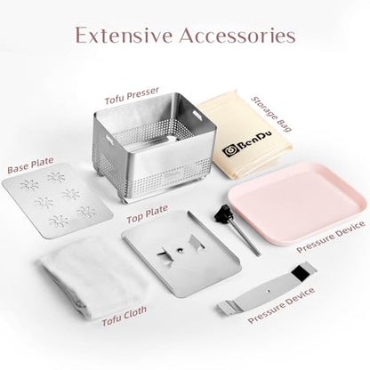 Tofu Press Stainless Steel, Paneer Maker with Upgraded Deep-Press Design, Improves Tofu Flavor and Texture, for Homemade Tofu, Paneer Press and Cheese Press, Multi-Functional Kitchen Tool, BPA Free - size: L