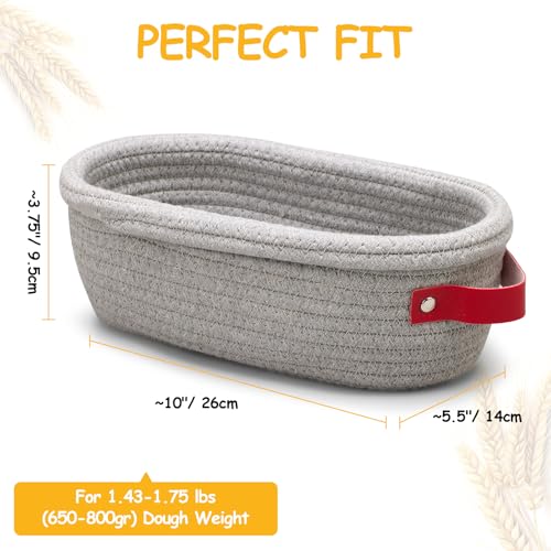 Dimpola Banneton Bread Proofing Basket - Cotton Oval Banneton Basket Set of 2 Sourdough Proofing Baskets Round Proofing Bowls Handmade Rattan Baskets and Liners - style: 2*Cotton Oval Baskets