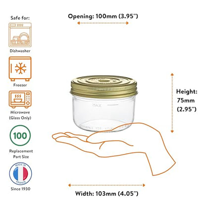 Le Parfait Familia Wiss 12oz (350ml) Wide Mouth Glass Canning Jars – 4PK Made in France, Airtight 2-Piece Lid, Reusable Zero Waste & Eco-Friendly for Kitchen Storage, Meal Prep & Baking - color: 12oz (Set/4)