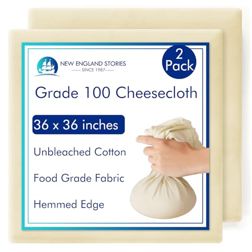 2 Yards Reusable Cheesecloth, Grade 100, Cheese Cloth for Straining Craft, 100% Cotton Unbleached Muslin Cloth Strainer for Cooking, Baking, Juicing, Cheese Making - size: 2 Pieces-36x36inch