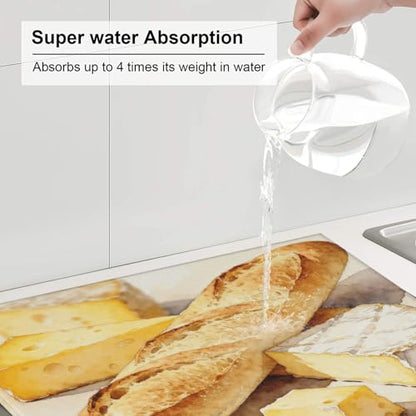 Cheese Set Microfiber Dish Drying Mat Ultra Absorbent Kitchen Counter Top Cushion Absorbent Drainer Pad