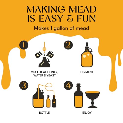 Craft A Brew - Mead Maker’s Choice - Spiced Mead Recipe Kit - Ingredients & Instructions for Mead Fermentation & Backsweetening – With Orange Blossom Honey - Makes 1 Gallon Still Mead - color: Spiced