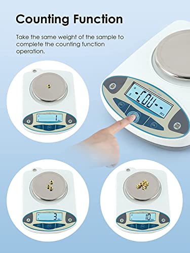 CGOLDENWALL Precision Lab Scale 3000g X 0.01g Digital Analytical Balance Laboratory Balance Jewelry Scale Scientific Scale 0.01g Accuracy 110V (3000g, 0.01g) - size: 3000g