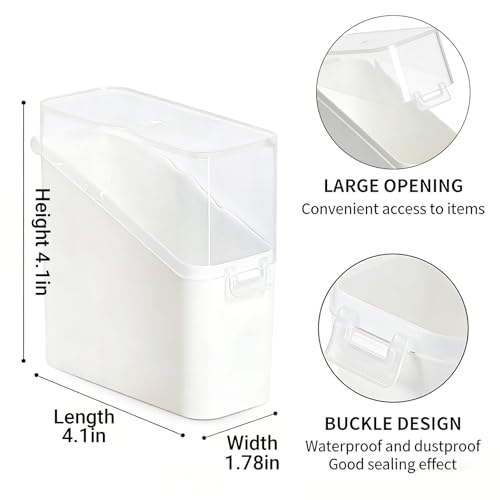 Cheese Slice Container Set 2Pcs, Fridge Storage Box Set, Stackable Design and Clear Lid for Box, Cheese, Tea Bags and Spices