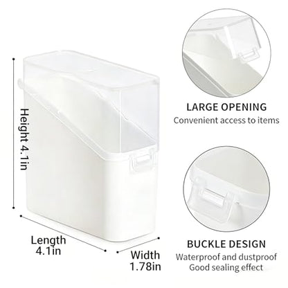 Cheese Slice Container Set 2Pcs, Fridge Storage Box Set, Stackable Design and Clear Lid for Box, Cheese, Tea Bags and Spices
