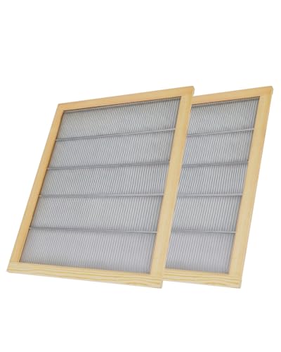 Wooden Bound Metal Queen Excluder 2 pcs 10 Frames Queen Excluder Beekeeping Separate The Queen from The Honey Beekeeping Supplies - size: 2pcs 10 Frames