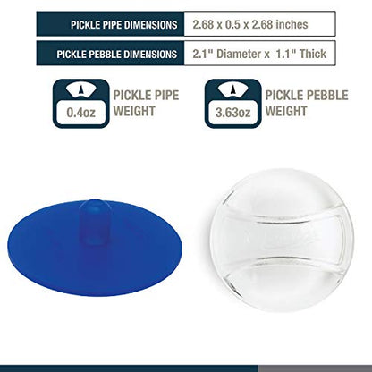 Masontops 8 PC Pickle Pebbles Glass Weight & Pickle Pipes Airlock Kits - Small Regular Mouth Lid For Pickling & Canning