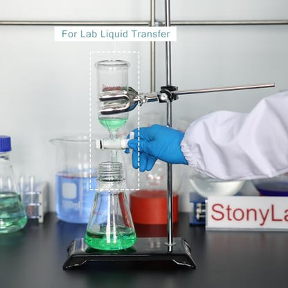 stonylab Dropping Funnel, Borosilicate Glass Burette Funnel with PTFE Stopcock for Laboratory and Home Use, 100 ml - size: 100 ml