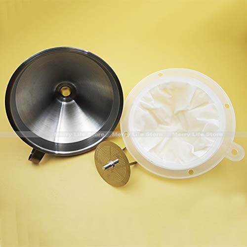 304 Stainless Steel Kitchen Funnel set of 3 with Filter Strainer and Mesh Wide Mouth Wine Funnel Filter Transferring Liquid,Dry Powder Ingredients (funnel 5''+filter 400mesh) - color: funnel 5''+filter 400mesh